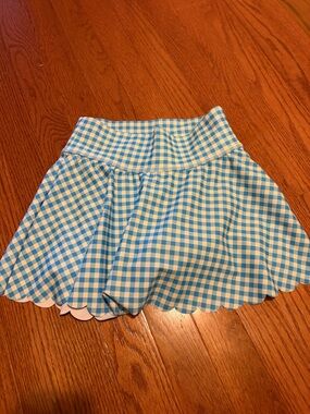 All in Motion Light Blue and White Gingham Sports Skirt